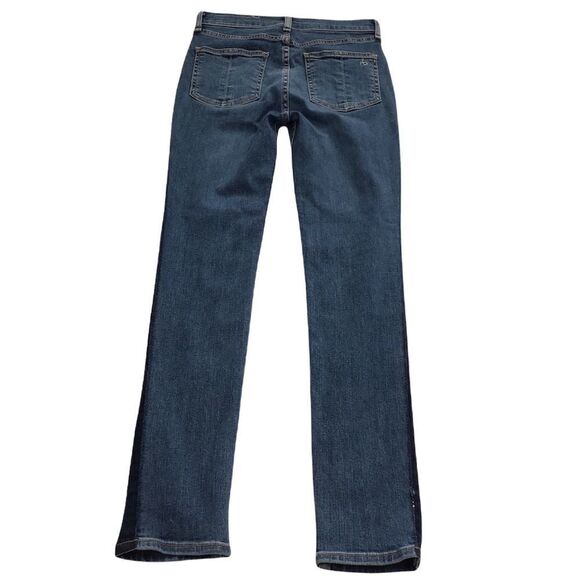 Rag & Bone Blue Side Stripe Skinny Jeans In Indigo Tux Good Condition Size 25 - Picture 3 of 12